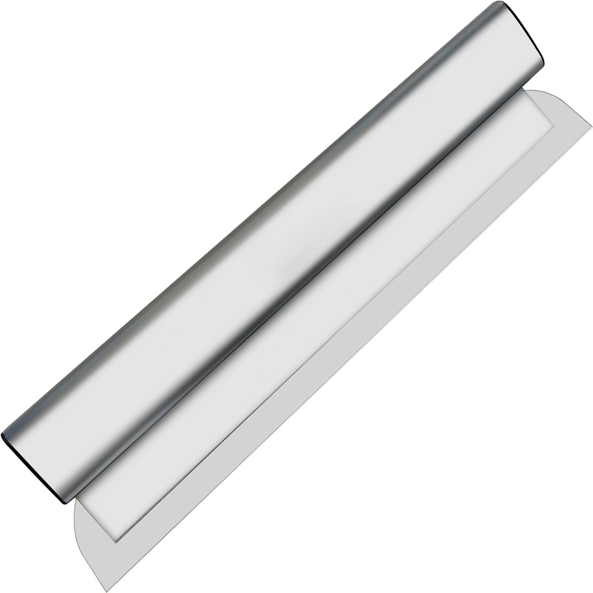 Metallic roll of paper towel on a white background