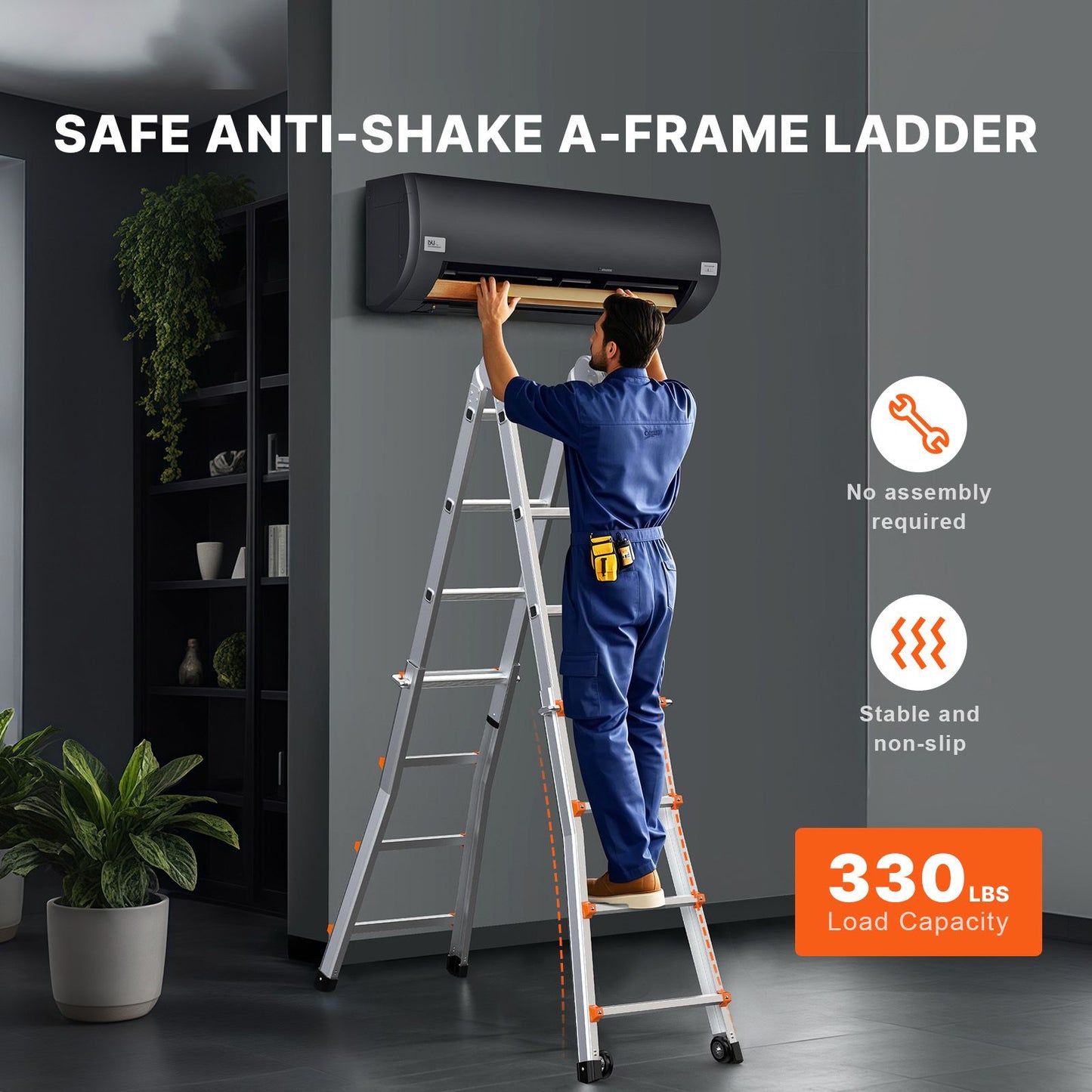 Multi-Function Collapsible Ladder - 20 FT Lightweight Aluminum Design