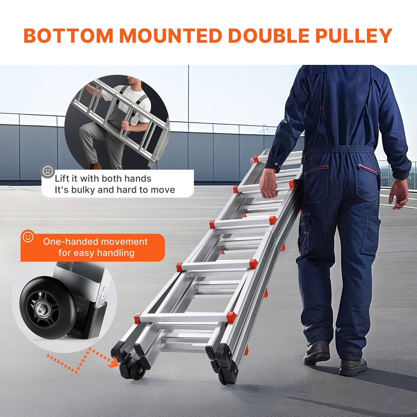 Multi-Function Collapsible Ladder - 20 FT Lightweight Aluminum Design