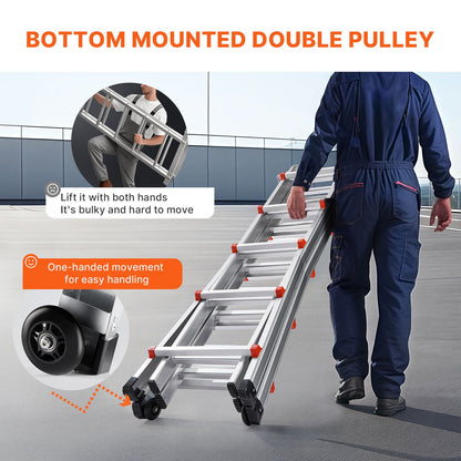 Multi-Function Collapsible Ladder - 20 FT Lightweight Aluminum Design
