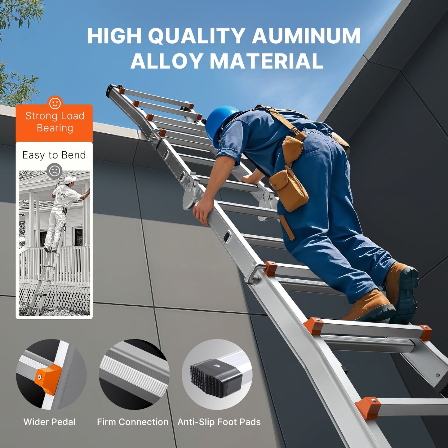 Multi-Function Collapsible Ladder - 20 FT Lightweight Aluminum Design