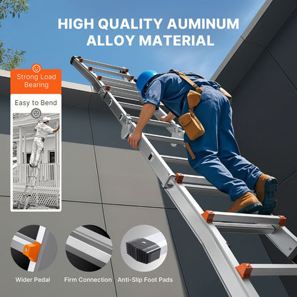 Multi-Function Collapsible Ladder - 20 FT Lightweight Aluminum Design