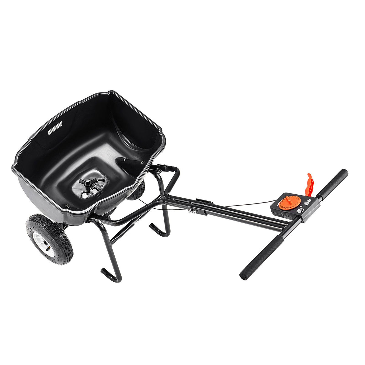 Black doggy dokie with wheels on a white background