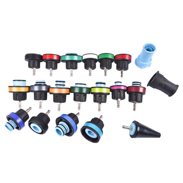Set of various tattoo machine needles on a white background