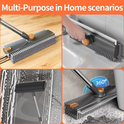 Cleaning tool with various attachments used on different surfaces.