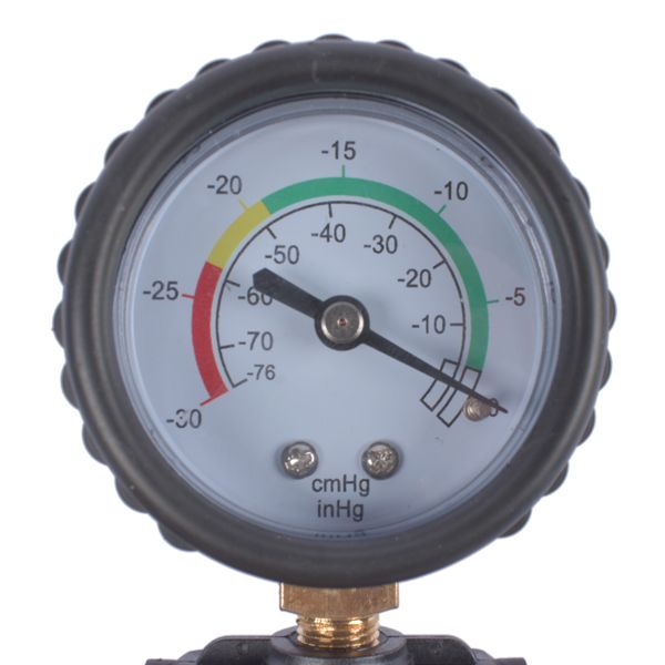 Pressure gauge with a white background