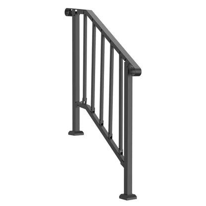 Transitional Carbon Steel Railings for Outdoor Steps - Complete Hand Rail Kit
