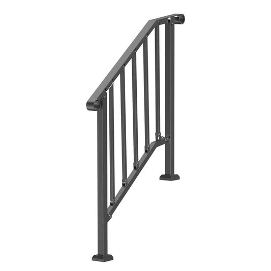 Transitional Carbon Steel Railings for Outdoor Steps - Complete Hand Rail Kit